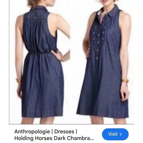 Anthropologie Dresses & Skirts - Anthropologie Holding Horses  sz O Denim Sleeveless Dress Capsule Laganlook
